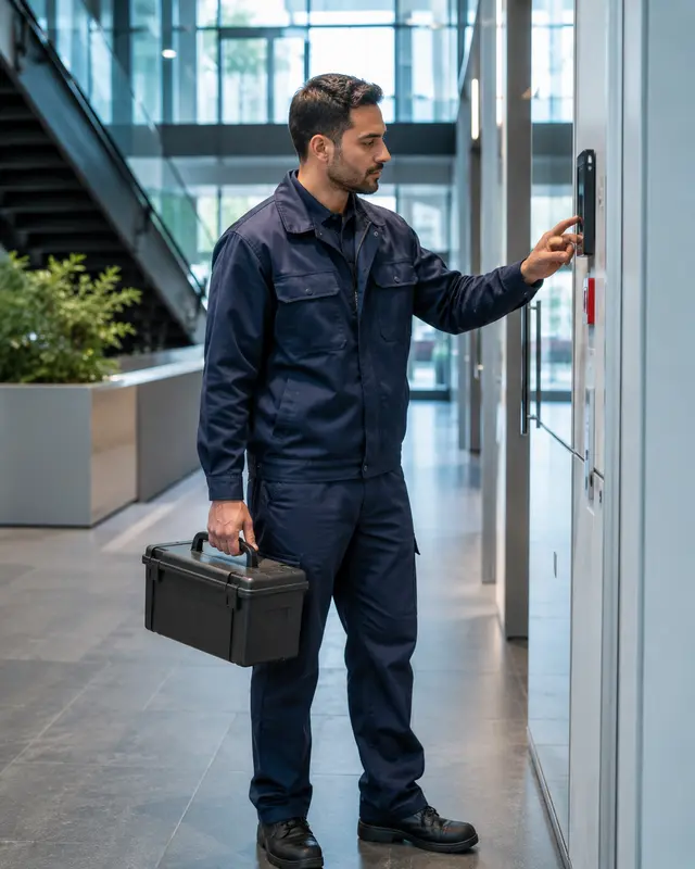 Skilled service technician at work